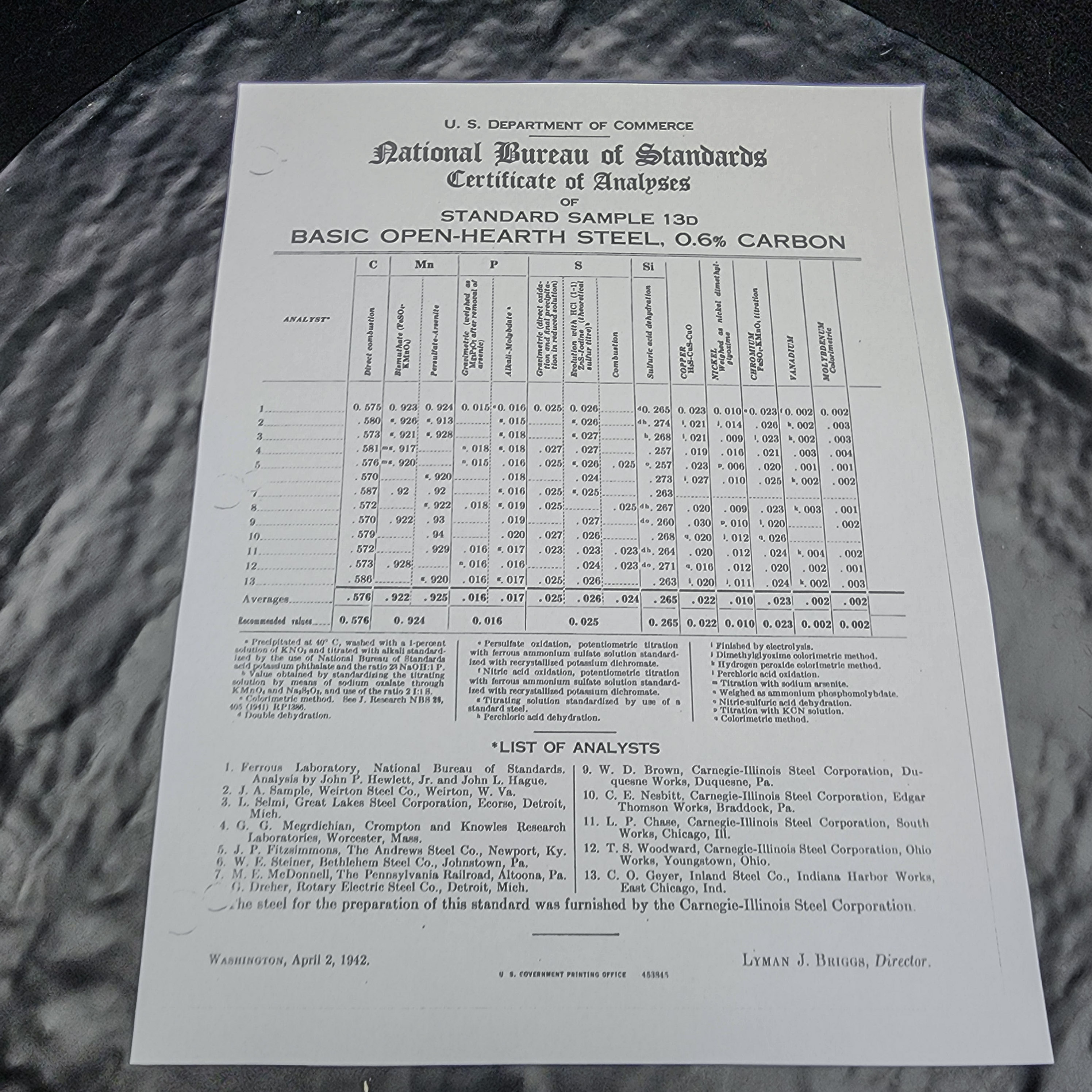 NBS/NIST Standard Reference Material 13D Steel 0.6% Carbon 🔧 - Picture 3 of 5